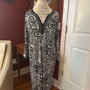 Coverup Zipfront Black and White Midi